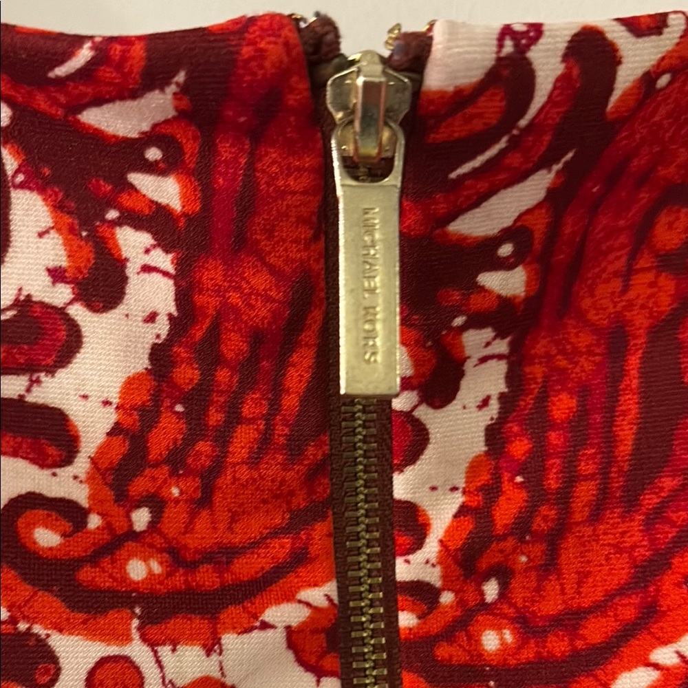 Michael Kors Red and White Paisley Mini Dress - Picture 5 of 5